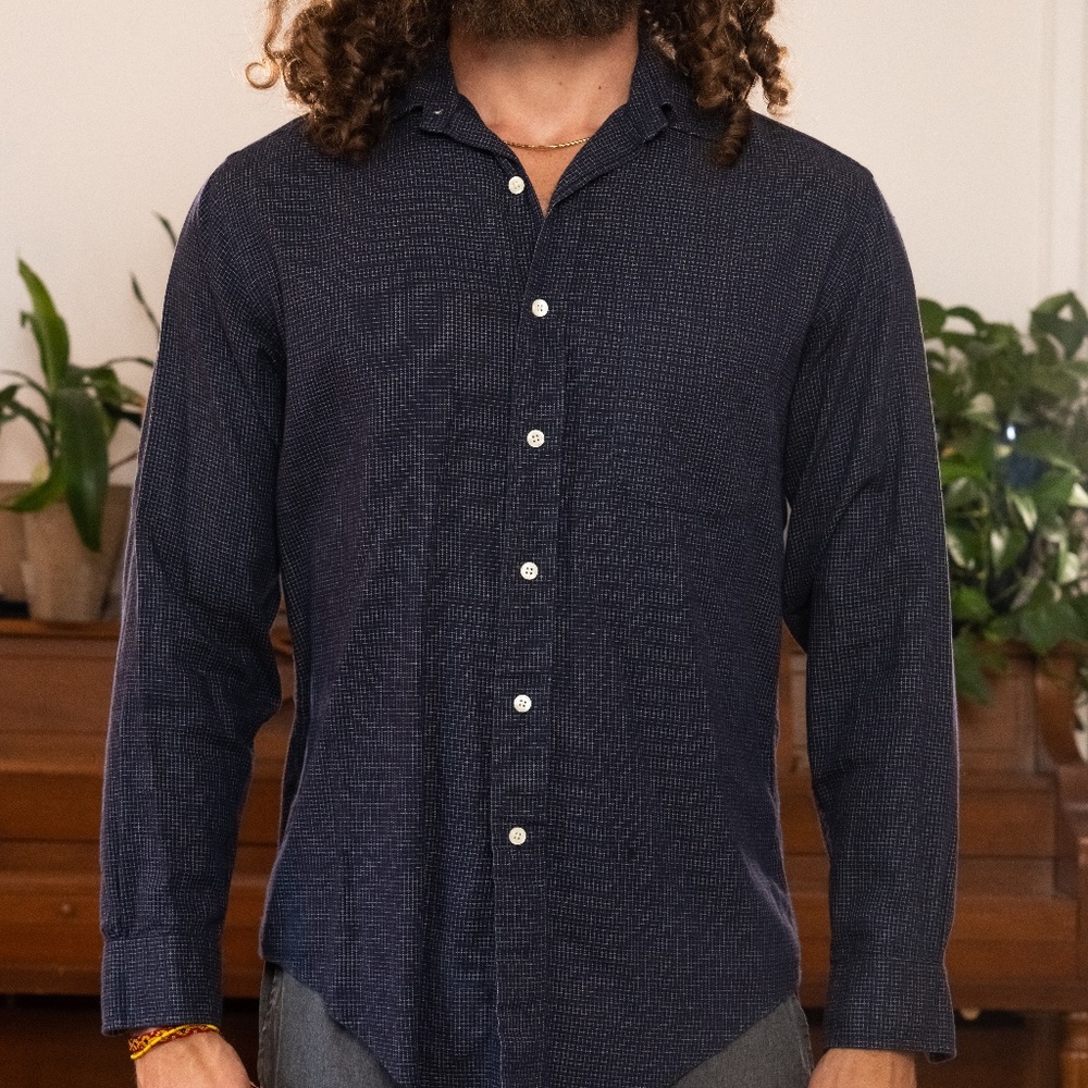 Brooks Brothers Button Up Shirt with Tight White Stripes